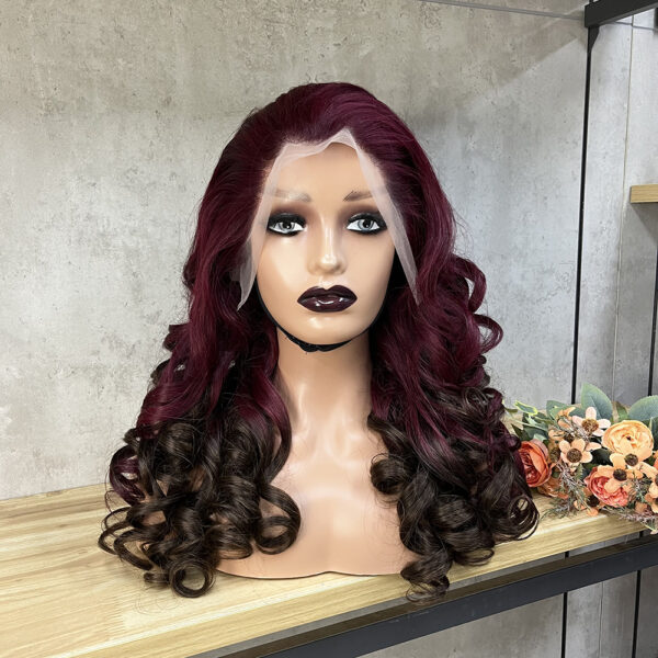 #99j/4 Double Drawn Bouncy Curl 13x4 Transparent Lace Full Frontal 300% Density Wig - Image 2